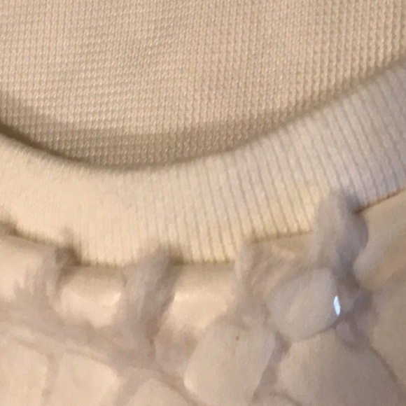 Ann Taylor Textured metallic crackled shimmer glitter sweatshirt white - Picture 5 of 12